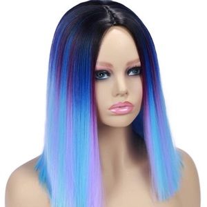 Short Bob Wig Rainbow Colorful Wigs
